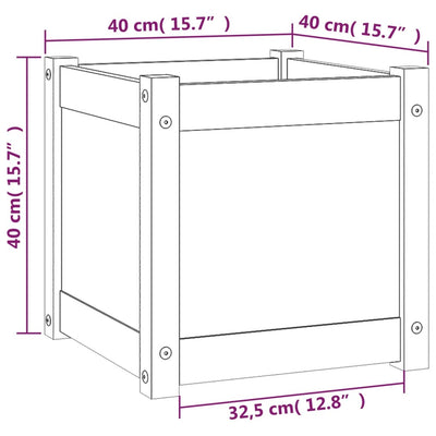 Garden Planters 2 pcs 15.7"x15.7"x15.7" Solid Wood Pine