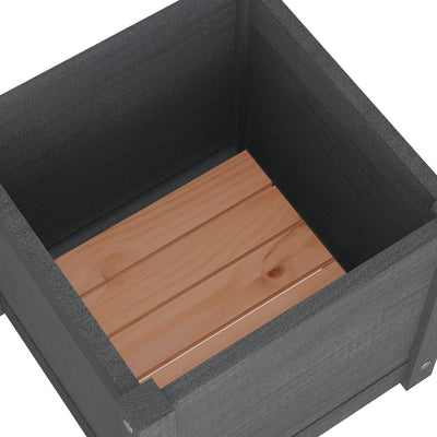 Garden Planter Gray 15.7"x15.7"x15.7" Solid Wood Pine