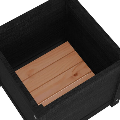 Garden Planter Black 15.7"x15.7"x15.7" Solid Wood Pine