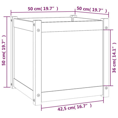 Garden Planters 2 pcs 19.7"x19.7"x19.7" Solid Wood Pine