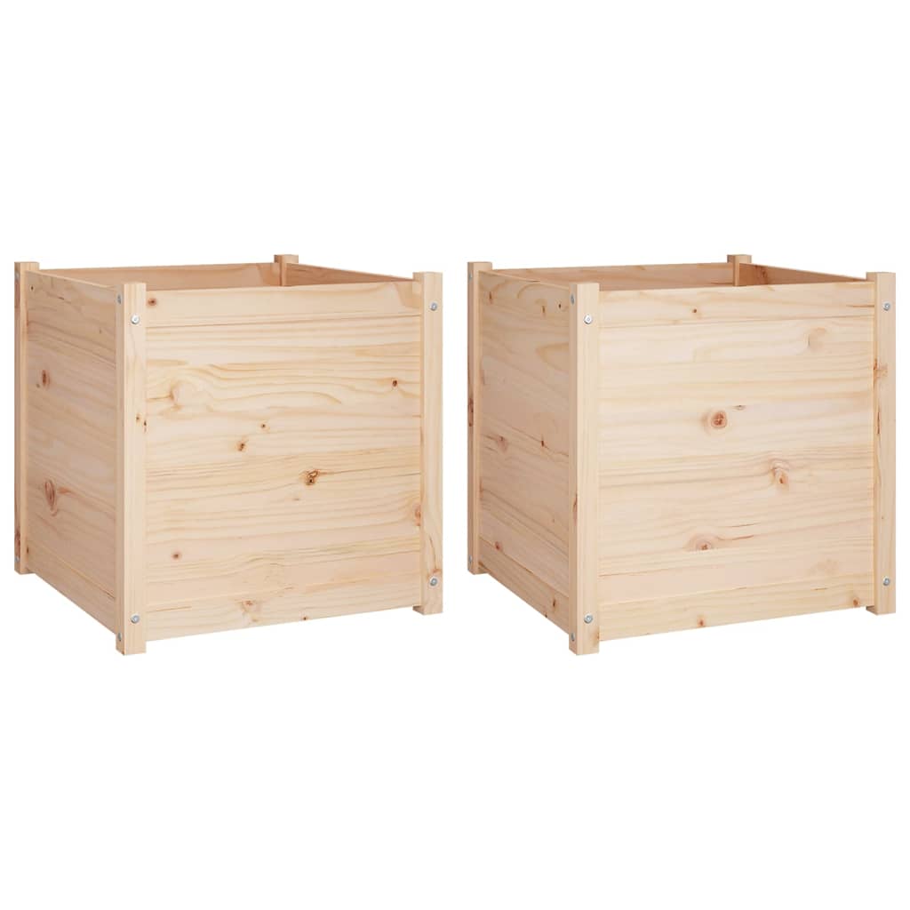 Garden Planters 2 pcs 23.6"x23.6"x23.6" Solid Wood Pine