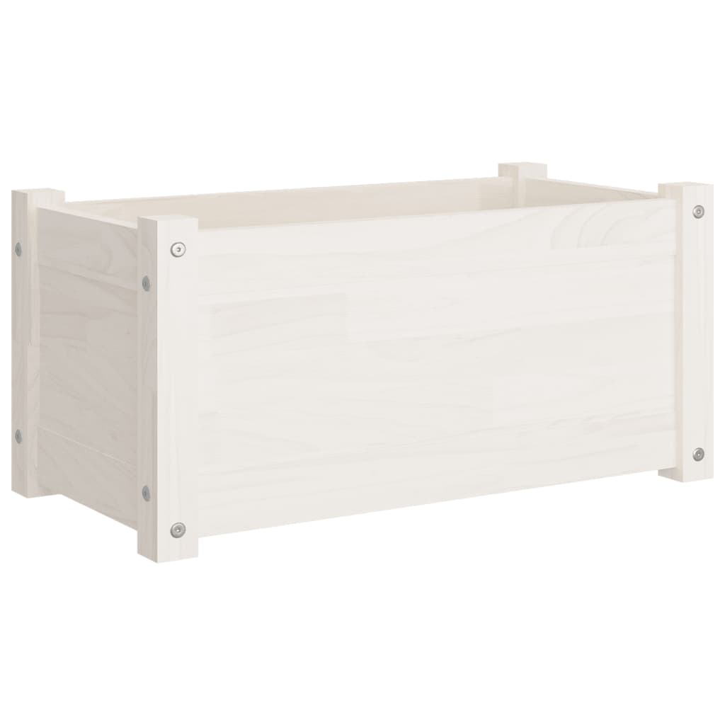 Garden Planter White 23.6"x12.2"x12.2" Solid Wood Pine