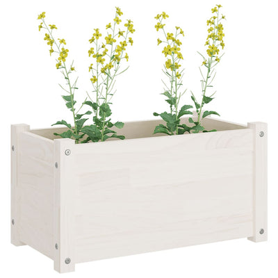 Garden Planter White 23.6"x12.2"x12.2" Solid Wood Pine