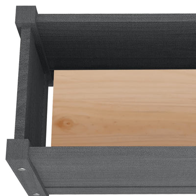 Garden Planter Gray 23.6"x12.2"x12.2" Solid Wood Pine