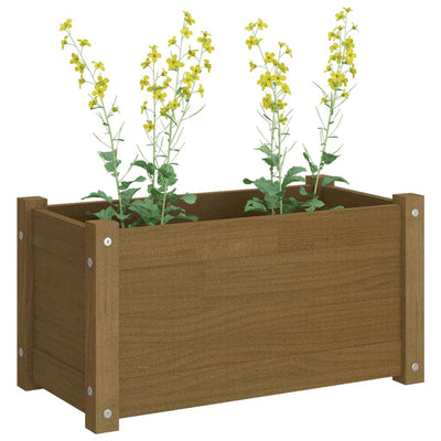 Garden Planter Honey Brown 23.6"x12.2"x12.2" Solid Wood Pine