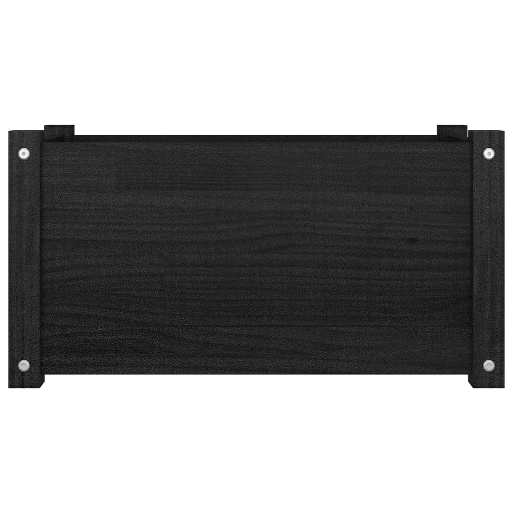 Garden Planter Black 23.6"x12.2"x12.2" Solid Wood Pine