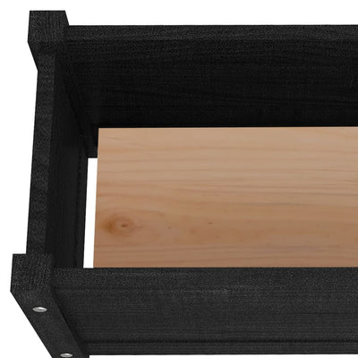 Garden Planter Black 23.6"x12.2"x12.2" Solid Wood Pine