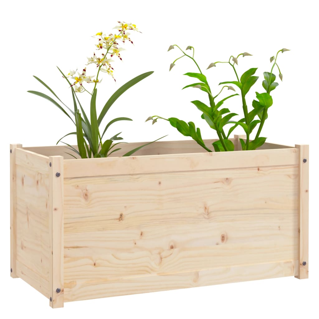 Garden Planters 2 pcs 39.4"x19.7"x19.7" Solid Wood Pine