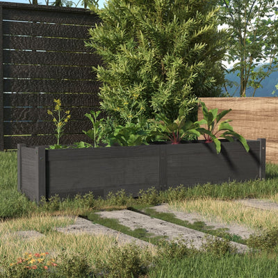 Garden Raised Bed Gray 59.1"x12.2"x12.2" Solid Wood Pine