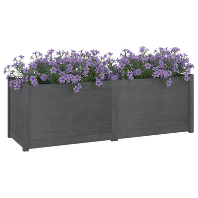 Garden Planter Gray 59.1"x19.7"x19.7" Solid Wood Pine