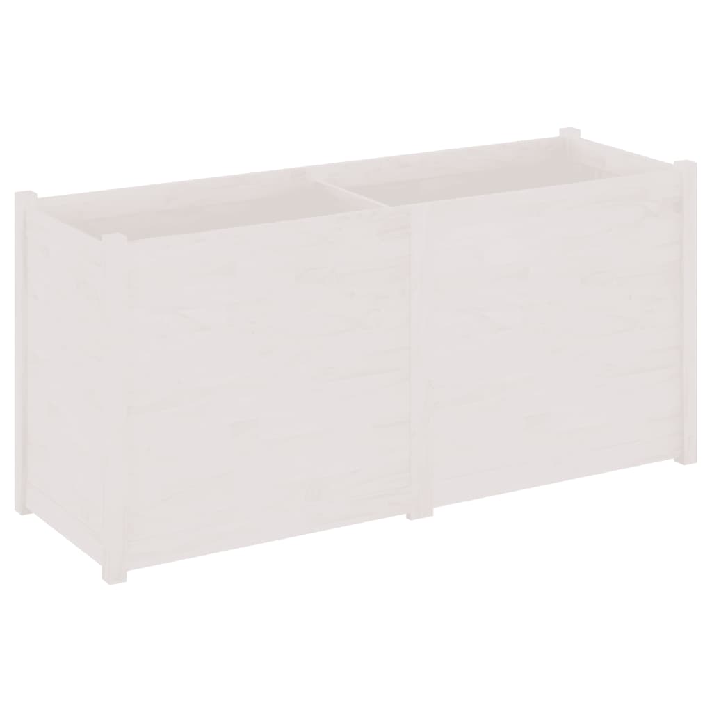 Garden Planter White 59.1"x19.7"x27.6" Solid Wood Pine