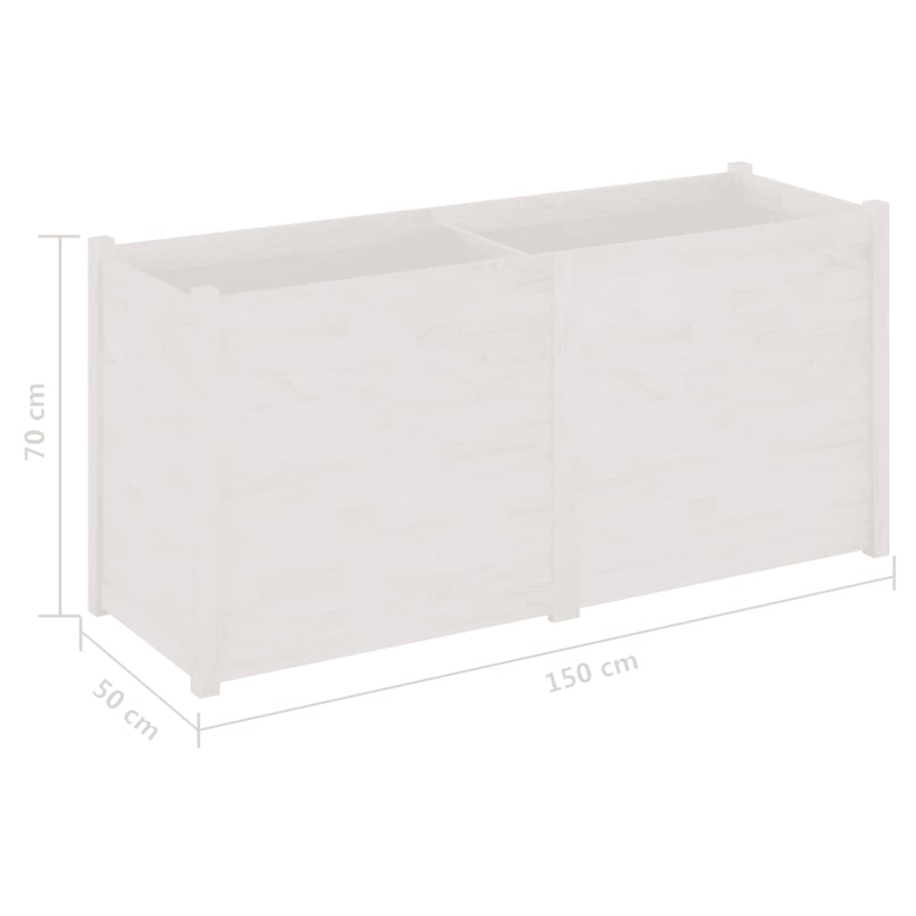 Garden Planter White 59.1"x19.7"x27.6" Solid Wood Pine