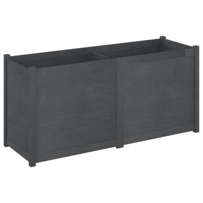 Garden Planter Gray 59.1"x19.7"x27.6" Solid Wood Pine