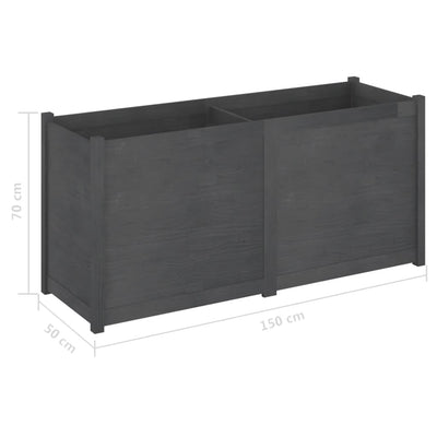 Garden Planter Gray 59.1"x19.7"x27.6" Solid Wood Pine