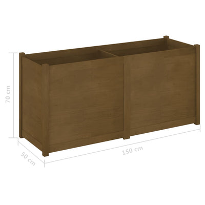 Garden Planter Honey Brown 59.1"x19.7"x27.6" Solid Wood Pine