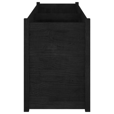 Garden Planter Black 59.1"x19.7"x27.6" Solid Wood Pine