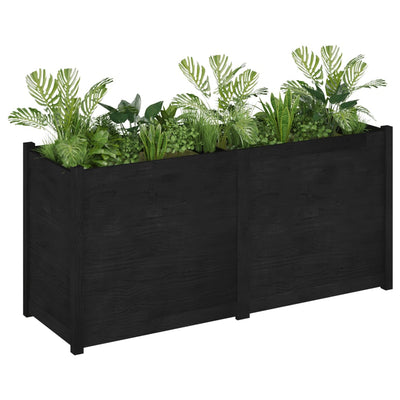 Garden Planter Black 59.1"x19.7"x27.6" Solid Wood Pine