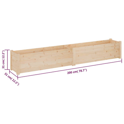 Garden Planter 78.7"x12.2"x12.2" Solid Wood Pine