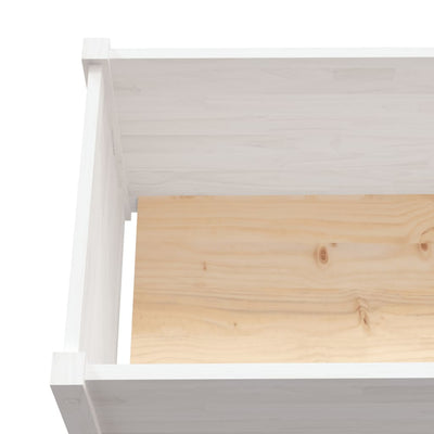 Garden Planters 2 pcs White 78.7"x12.2"x12.2" Solid Wood Pine