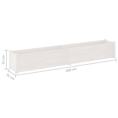 Garden Planters 2 pcs White 78.7"x12.2"x12.2" Solid Wood Pine