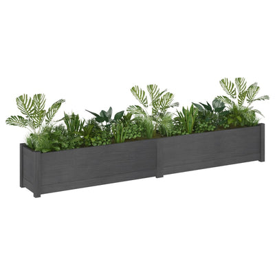 Garden Planter Gray 78.7"x12.2"x12.2" Solid Wood Pine