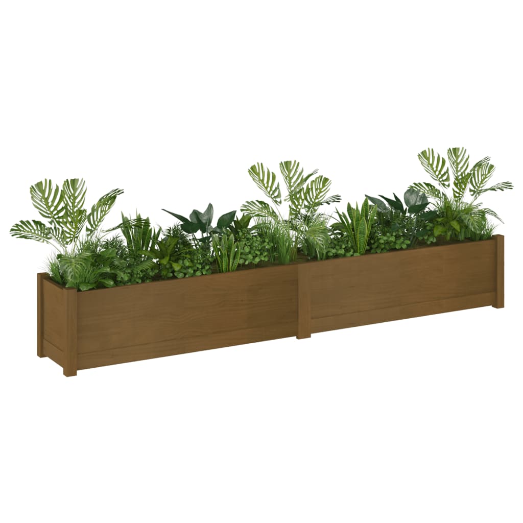 Garden Planter Honey Brown 78.7"x12.2"x12.2" Solid Wood Pine