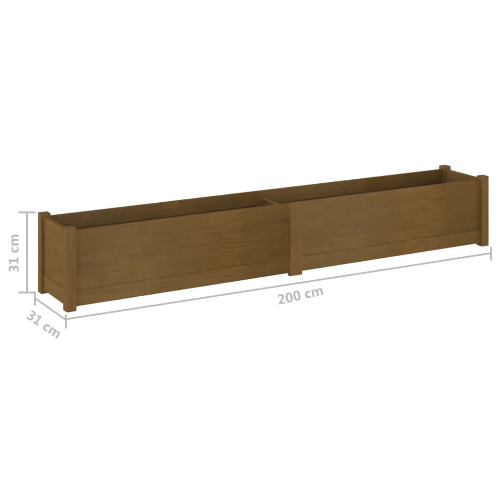 Garden Planter Honey Brown 78.7"x12.2"x12.2" Solid Wood Pine