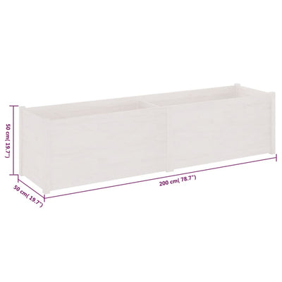 Garden Planter White 78.7"x19.7"x19.7" Solid Wood Pine