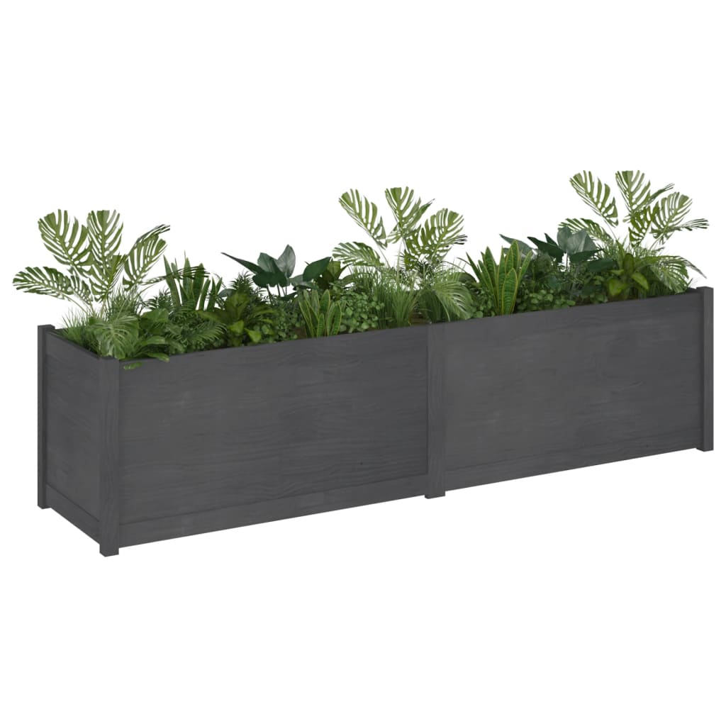 Garden Planter Gray 78.7"x19.7"x19.7" Solid Wood Pine