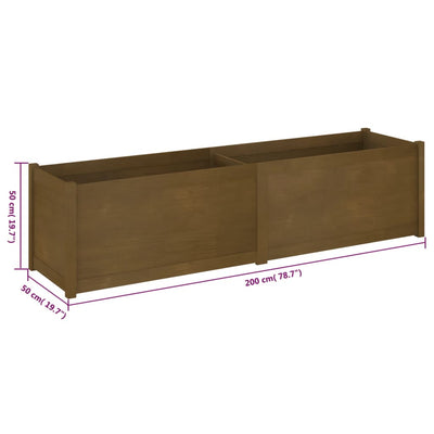 Garden Planter Honey Brown 78.7"x19.7"x19.7" Solid Wood Pine