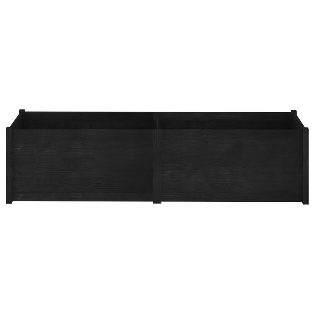 Garden Planter Black 78.7"x19.7"x19.7" Solid Wood Pine