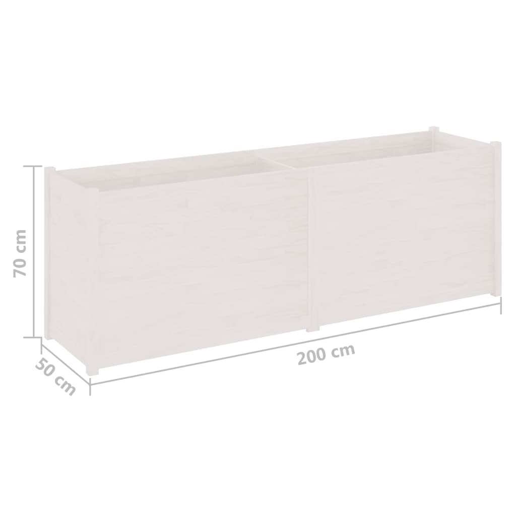 Garden Planter White 78.7"x19.7"x27.6" Solid Wood Pine