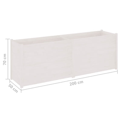 Garden Planter White 78.7"x19.7"x27.6" Solid Wood Pine