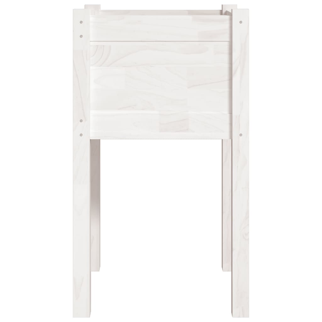 Garden Planter White 15.7"x15.7"x27.6" Solid Wood Pine