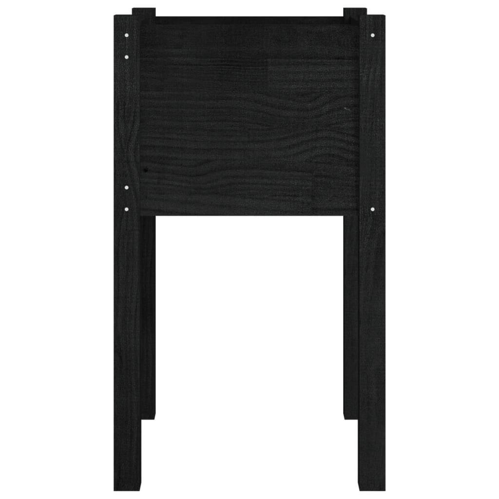 Garden Planter Black 15.7"x15.7"x27.6" Solid Wood Pine