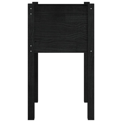 Garden Planter Black 15.7"x15.7"x27.6" Solid Wood Pine