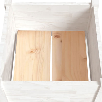 Garden Planter White 19.7"x19.7"x27.6" Solid Wood Pine