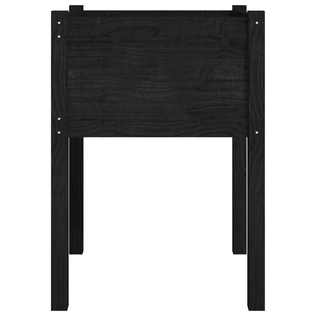 Garden Planter Black 19.7"x19.7"x27.6" Solid Wood Pine