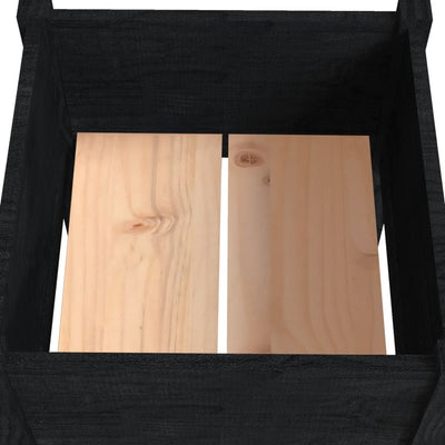 Garden Planter Black 19.7"x19.7"x27.6" Solid Wood Pine