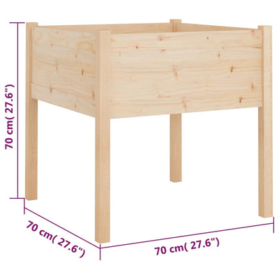 Garden Planters 2 pcs 27.6"x27.6"x27.6" Solid Wood Pine