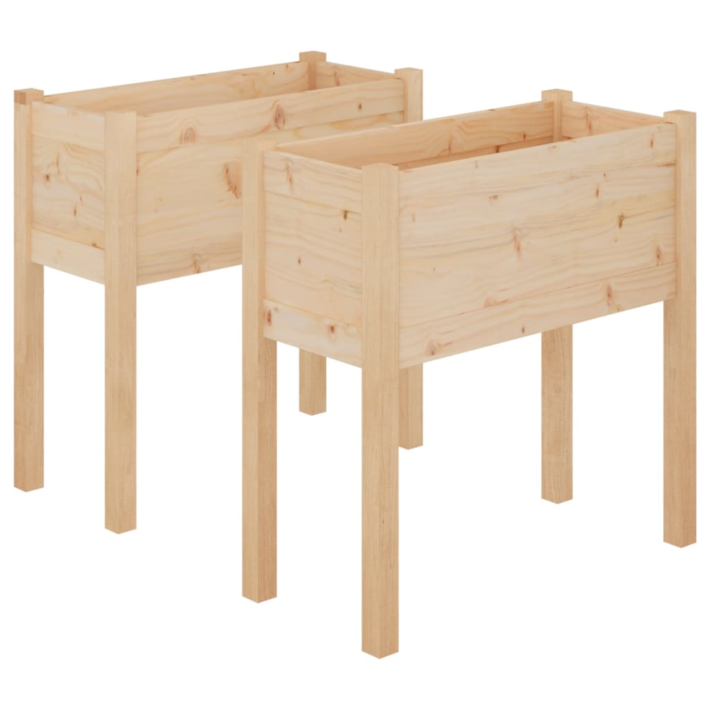 Garden Planters 2 pcs 27.6"x12.2"x27.6" Solid Wood Pine