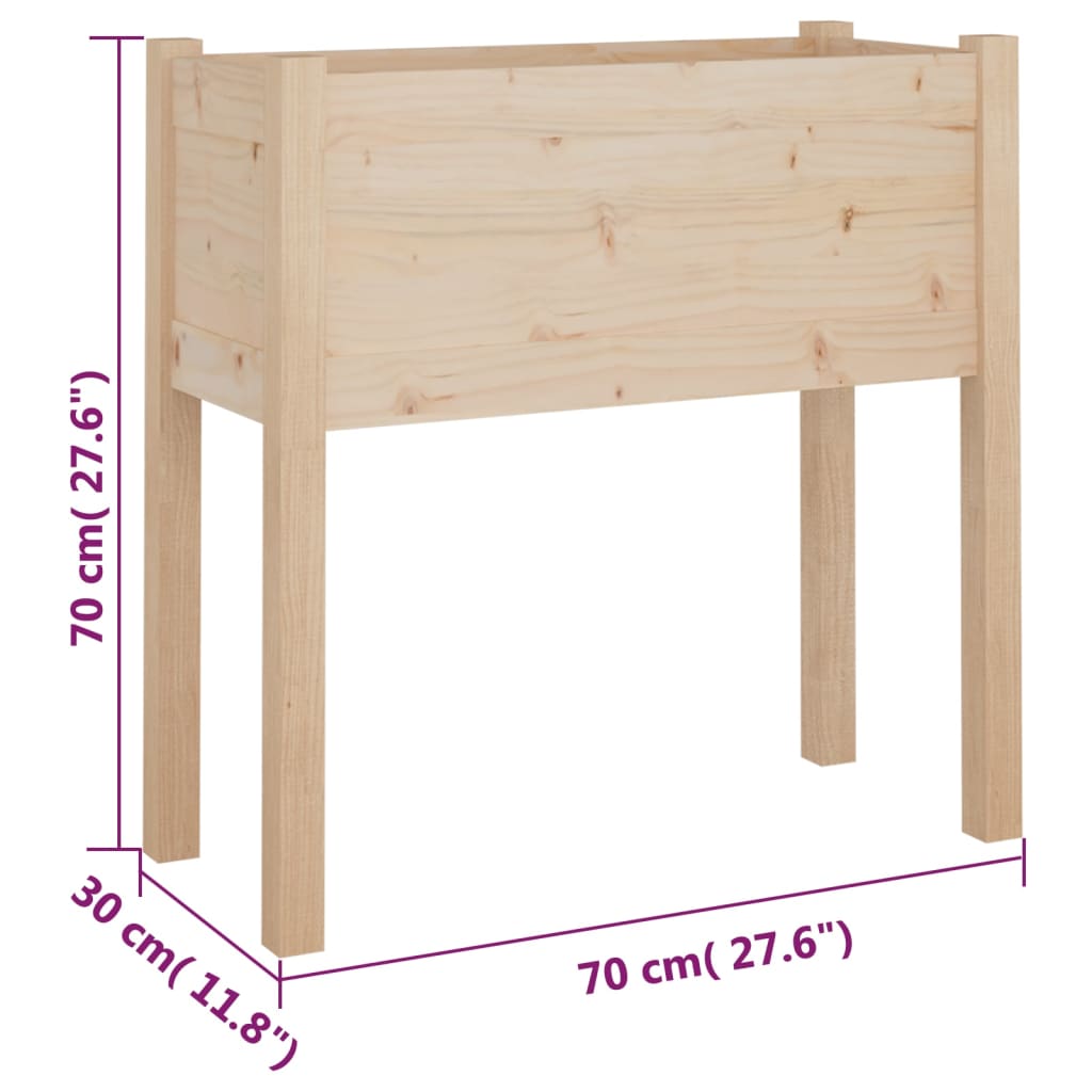 Garden Planters 2 pcs 27.6"x12.2"x27.6" Solid Wood Pine