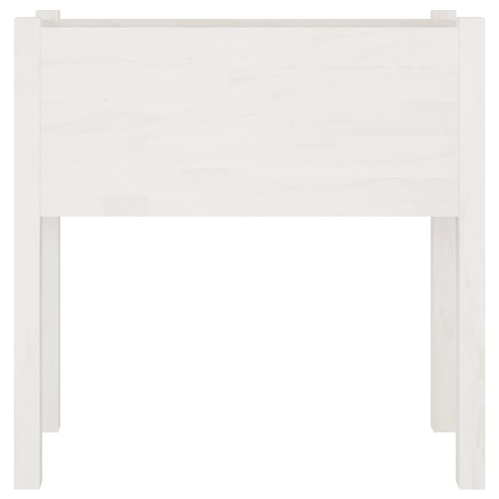 Garden Planter White 27.6"x12.2"x27.6" Solid Wood Pine