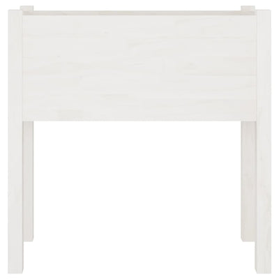 Garden Planter White 27.6"x12.2"x27.6" Solid Wood Pine