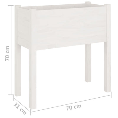 Garden Planters 2 pcs White 27.6"x12.2"x27.6" Solid Wood Pine