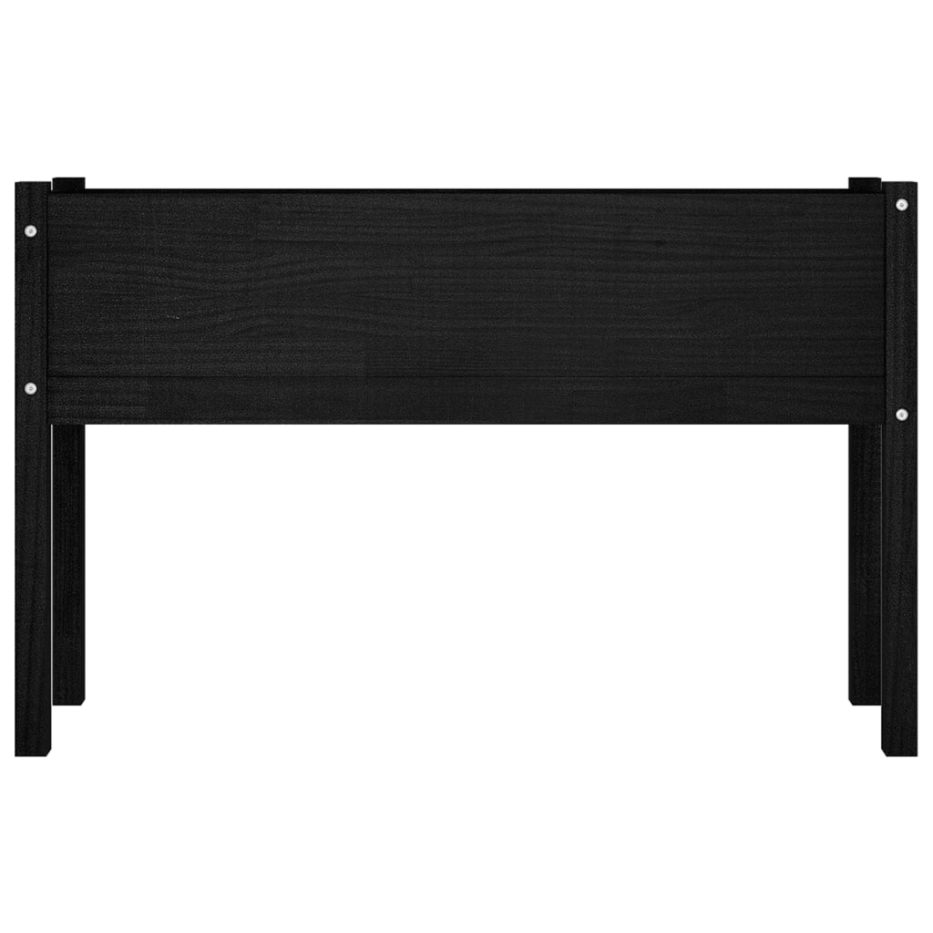 Garden Planter Black 43.3"x12.2"x27.6" Solid Wood Pine