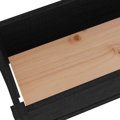 Garden Planter Black 43.3"x12.2"x27.6" Solid Wood Pine