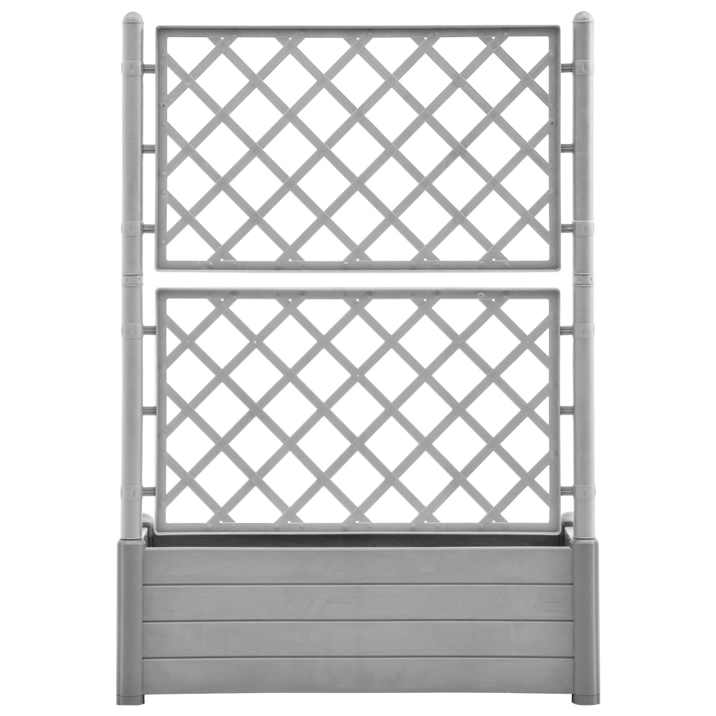 Garden Planter with Trellis 39.4"x16.9"x55.9" PP Stone Gray