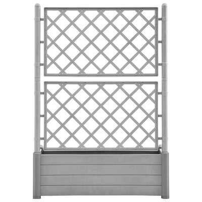 Garden Planter with Trellis 39.4"x16.9"x55.9" PP Stone Gray