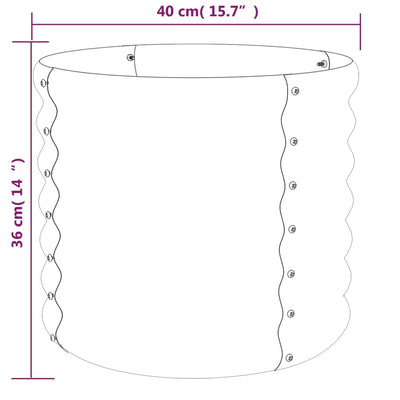 Garden Planter Powder-coated Steel 15.7"x15.7"x14.2" Gray